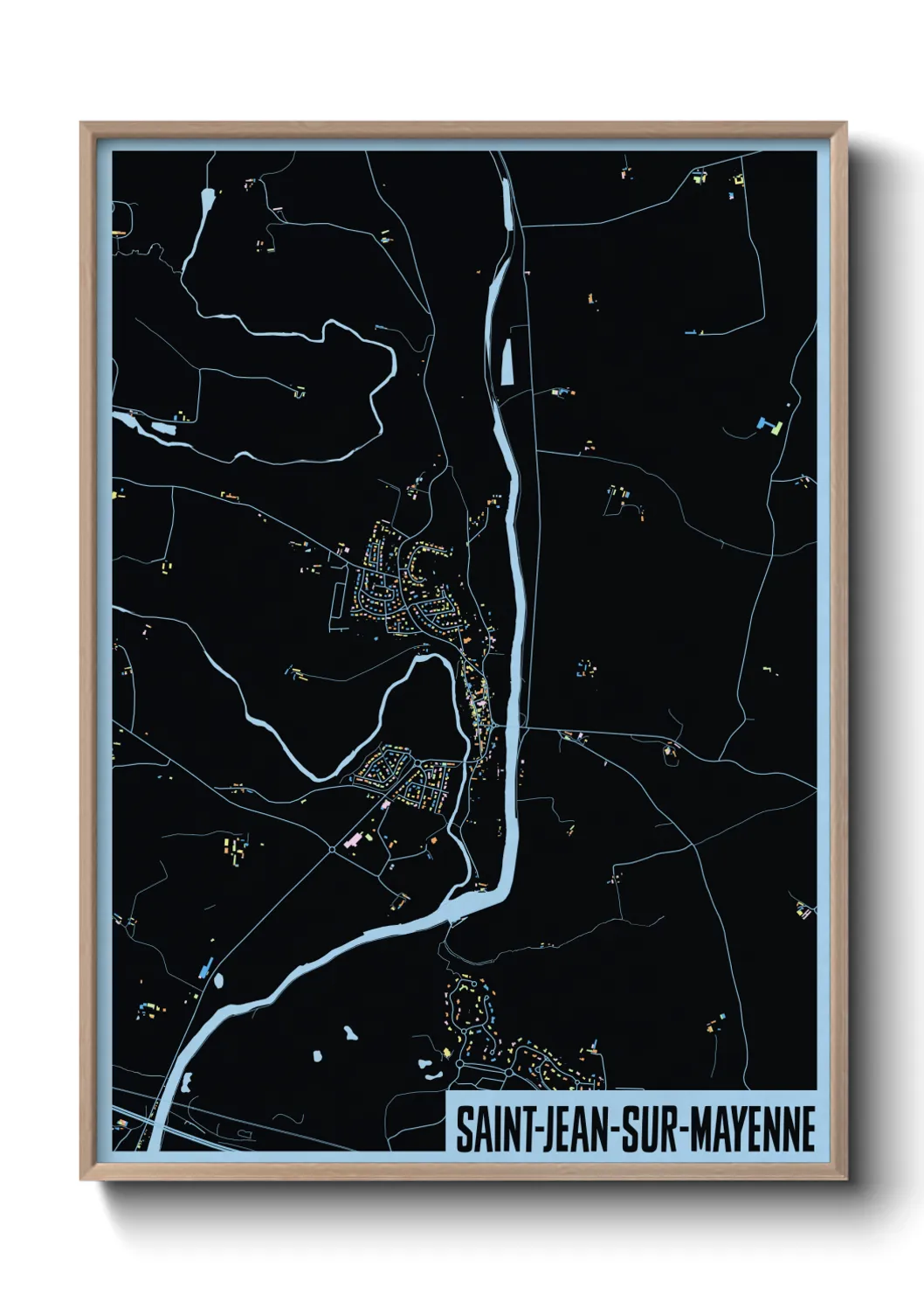Une affiche de carte sur Saint-Jean-sur-Mayenne