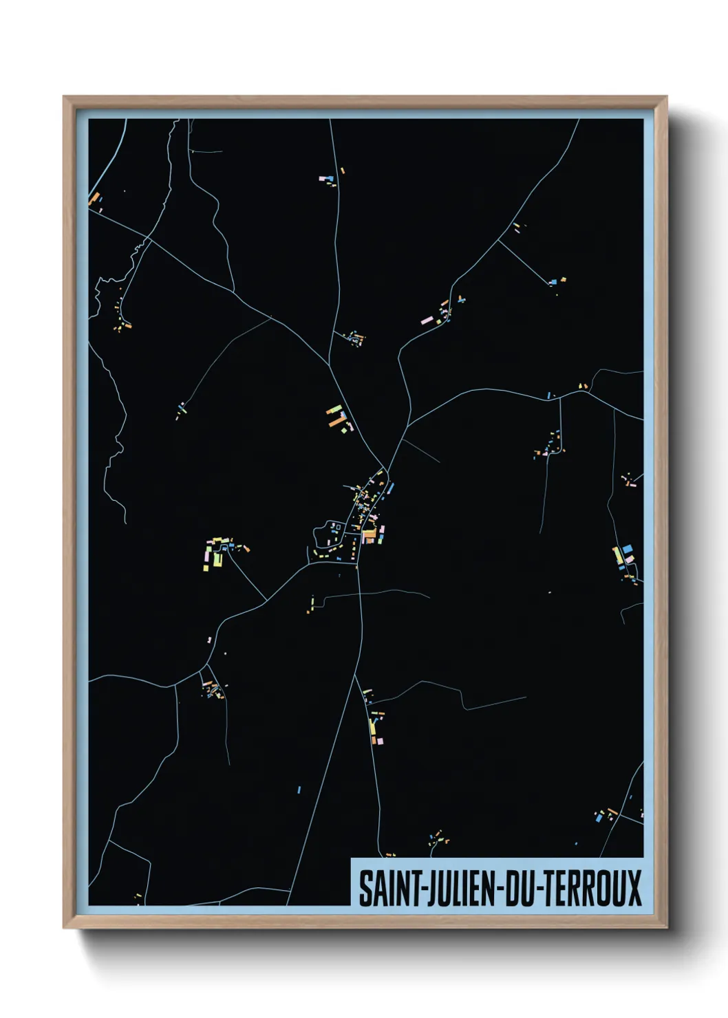 Une affiche de carte sur Saint-Julien-du-Terroux