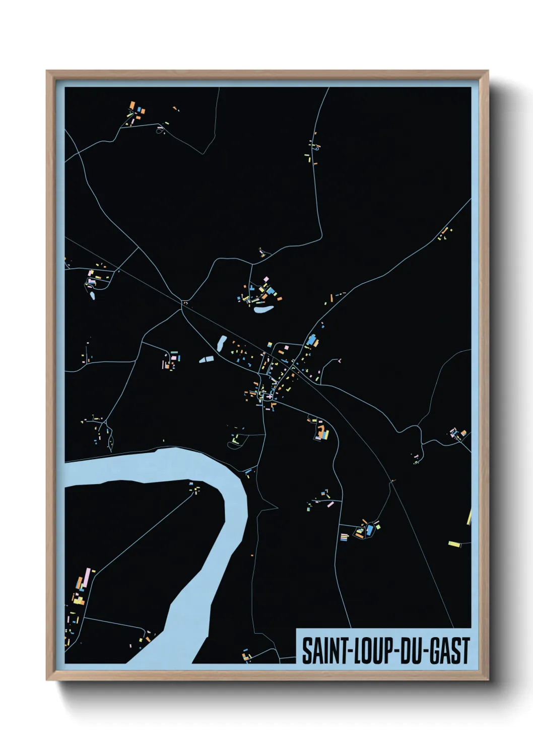 Une affiche de carte sur Saint-Loup-du-Gast