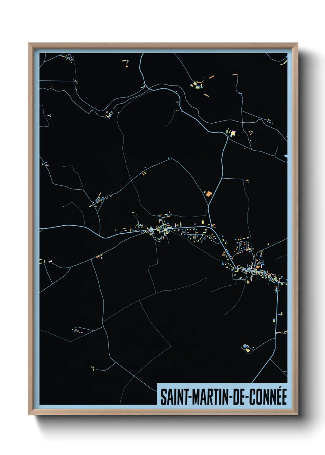 Une affiche de carte sur Saint-Martin-de-Connée