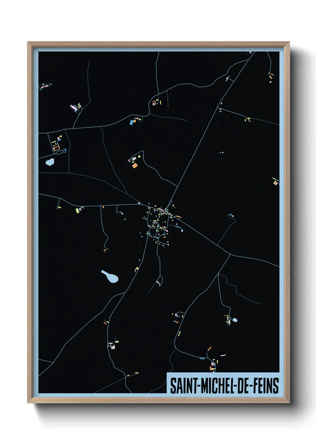 Une affiche de carte sur Saint-Michel-de-Feins