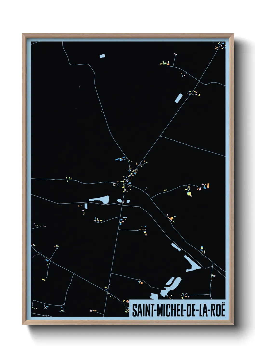 Une affiche de carte sur Saint-Michel-de-la-Roë