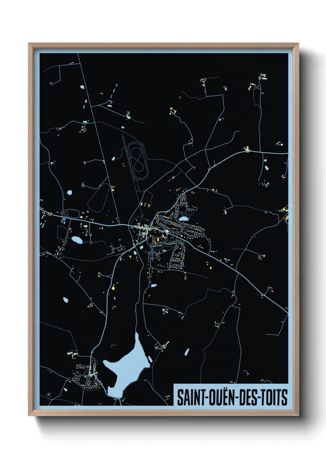 Une affiche de carte sur Saint-Ouën-des-Toits