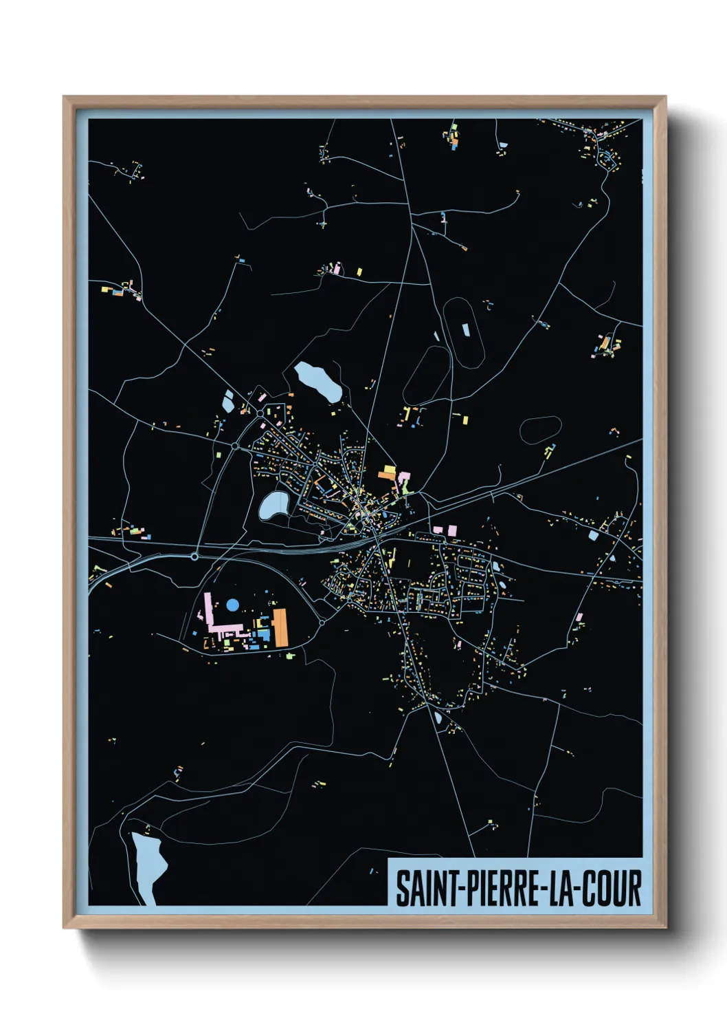 Une affiche de carte sur Saint-Pierre-la-Cour