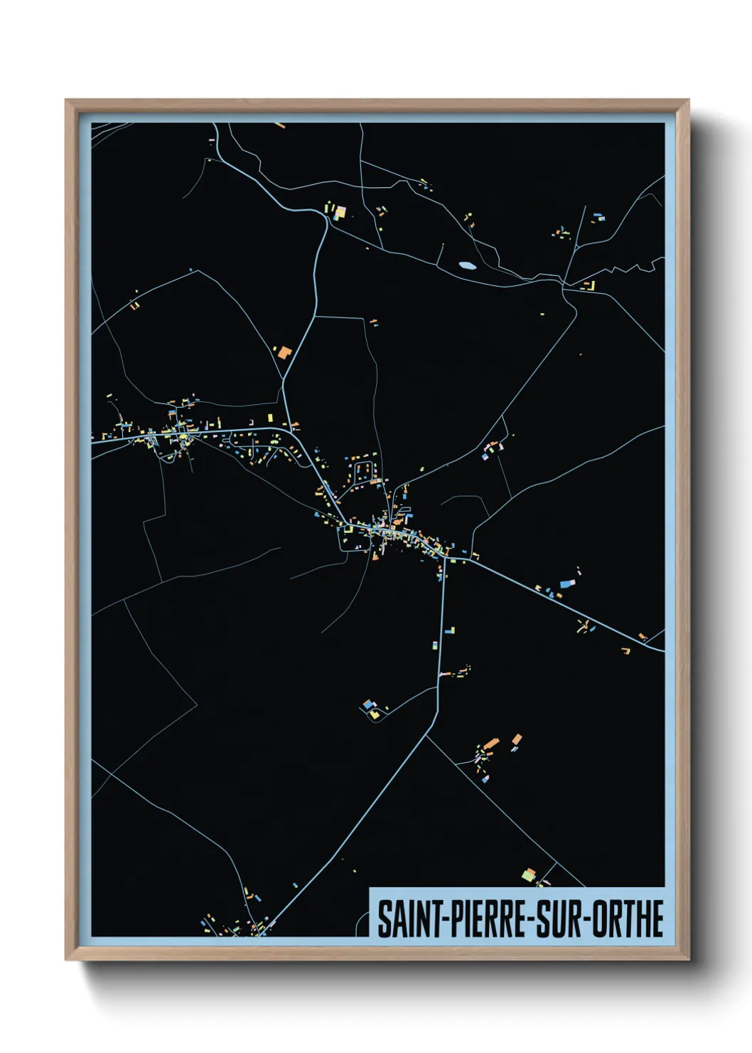 Une affiche de carte sur Saint-Pierre-sur-Orthe