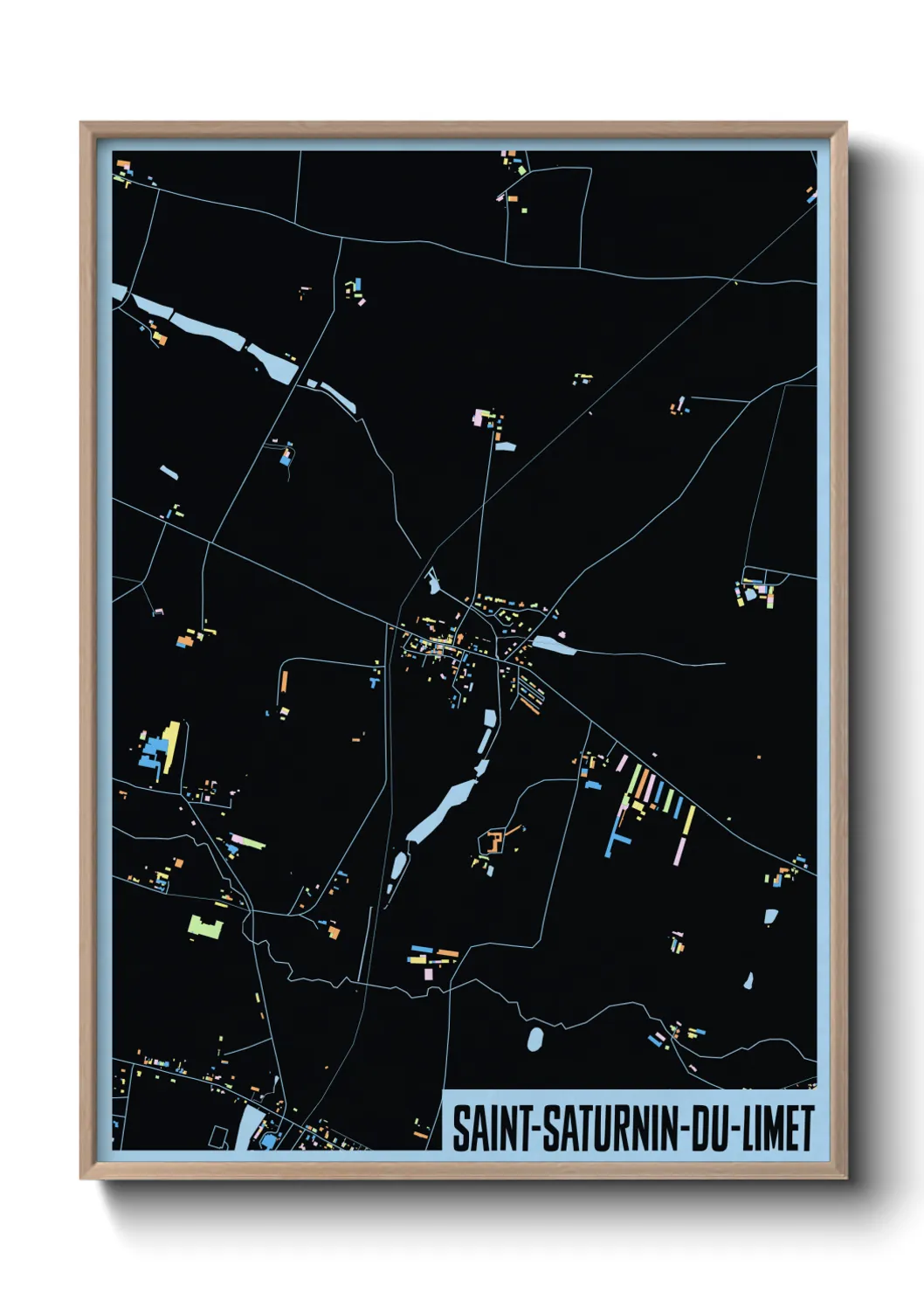 Une affiche de carte sur Saint-Saturnin-du-Limet