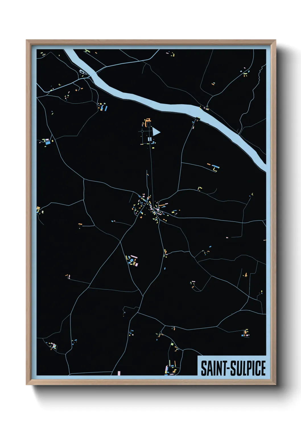 Une affiche de carte sur Saint-Sulpice