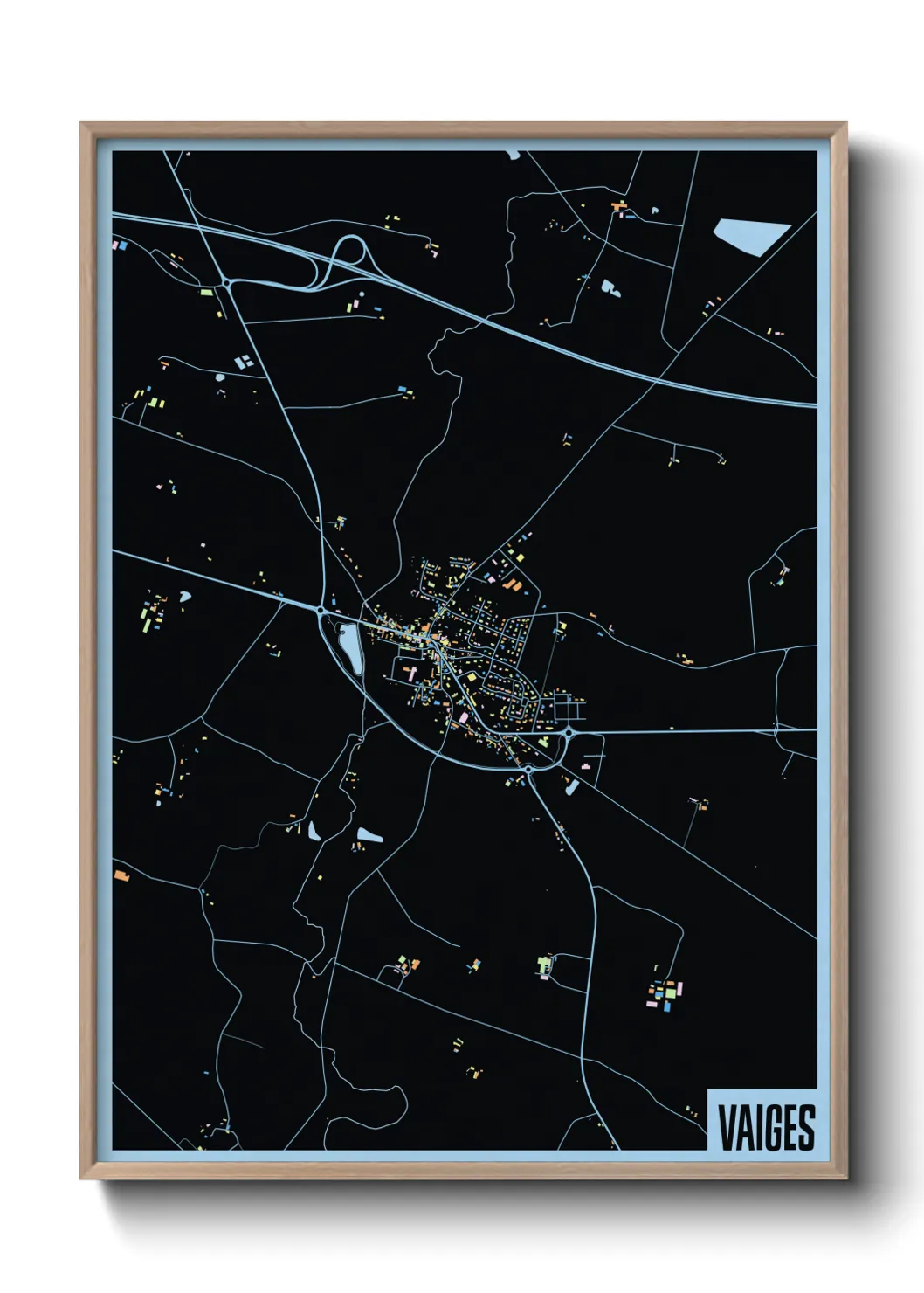 Une affiche de carte sur Vaiges