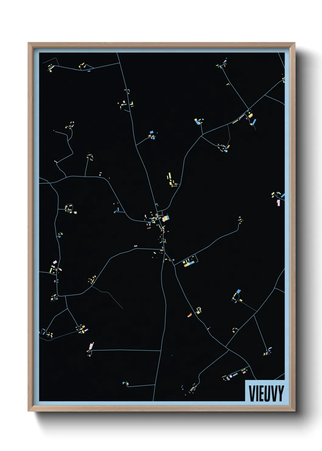 Une affiche de carte sur Vieuvy