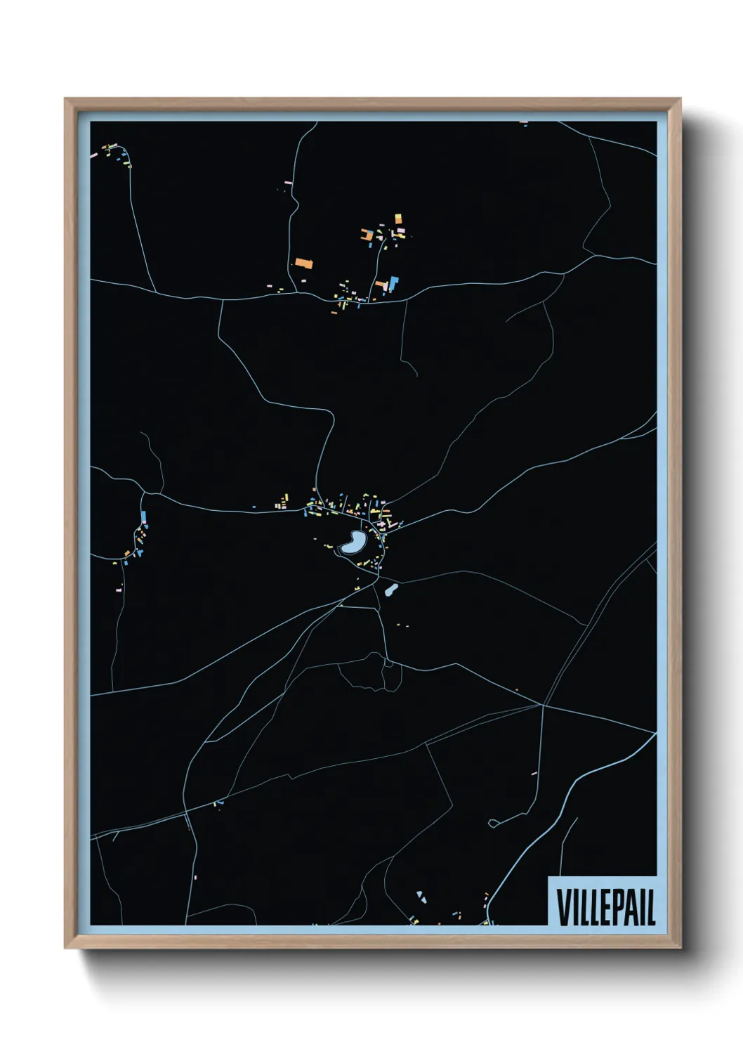 Une affiche de carte sur Villepail