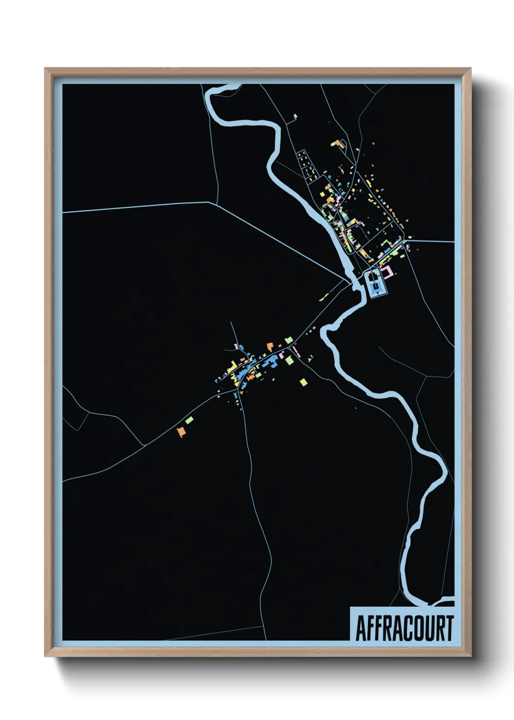 Une affiche de carte sur Affracourt