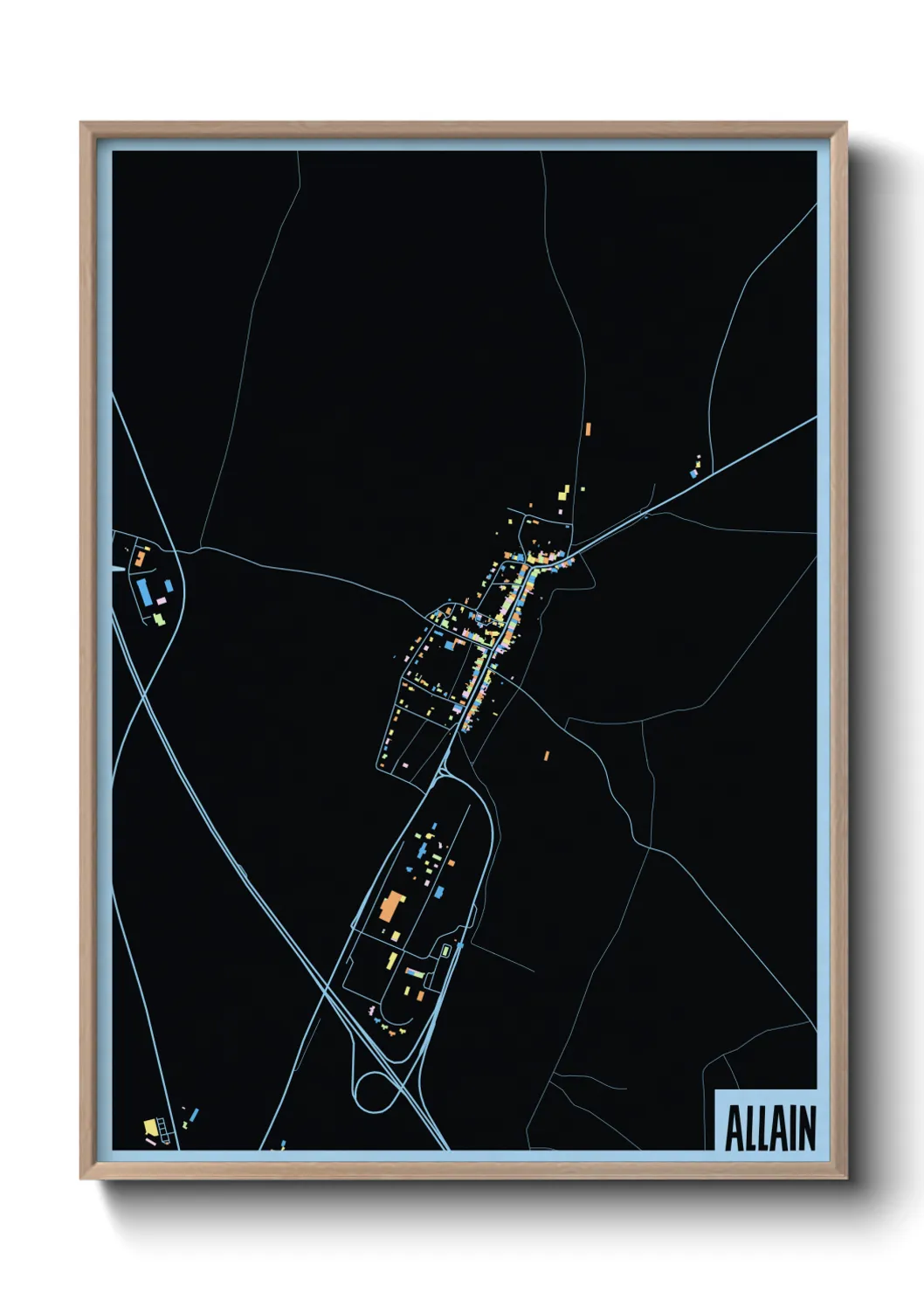 Une affiche de carte sur Allain