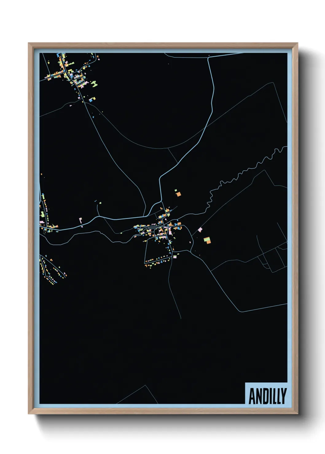 Une affiche de carte sur Andilly