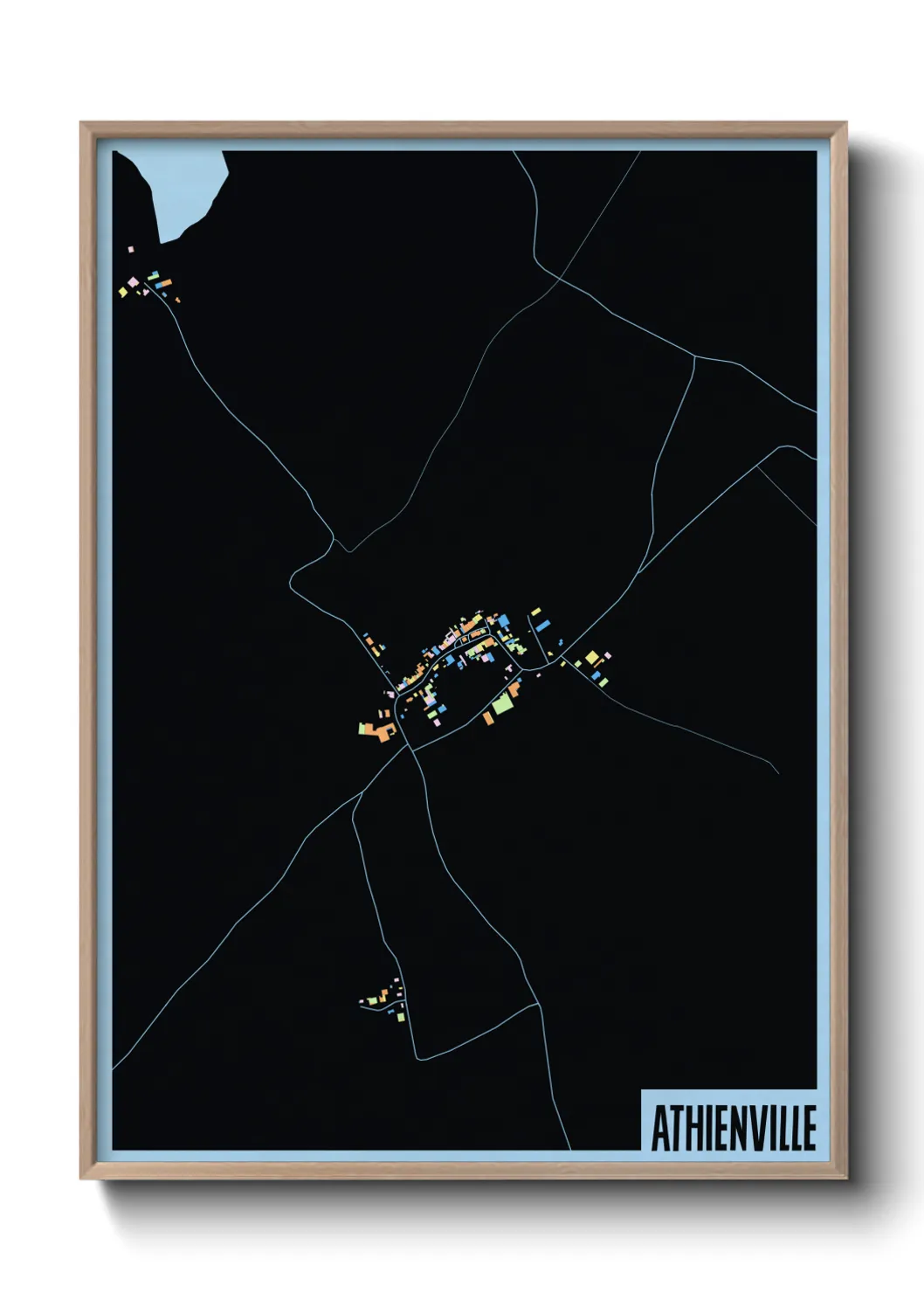 Une affiche de carte sur Athienville