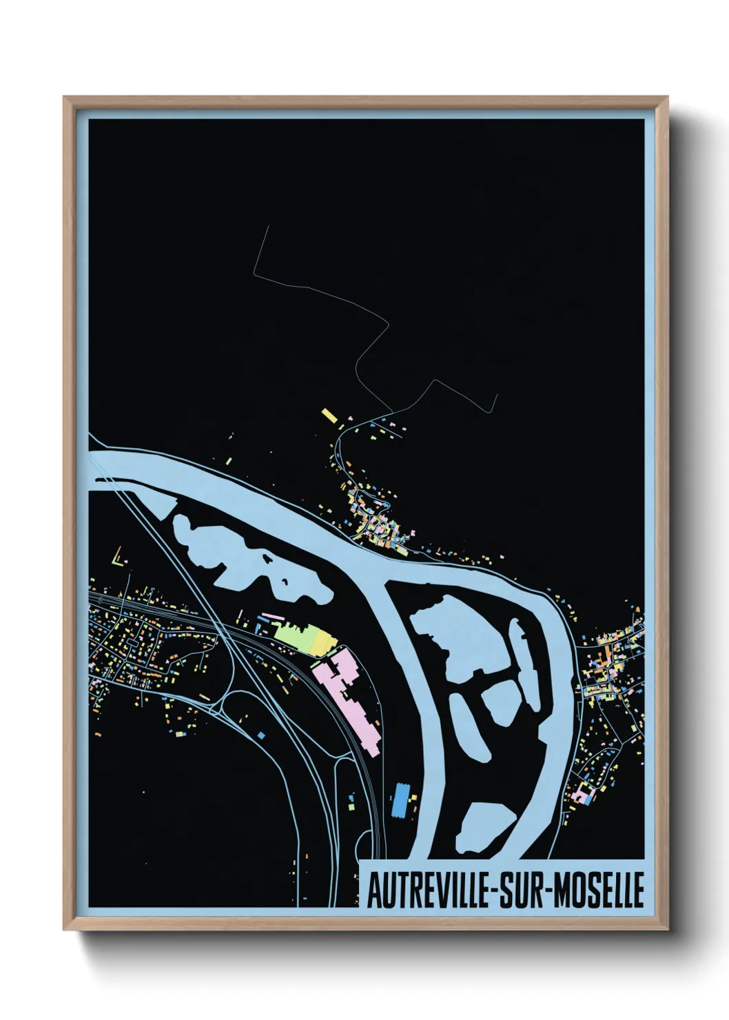 Une affiche de carte sur Autreville-sur-Moselle