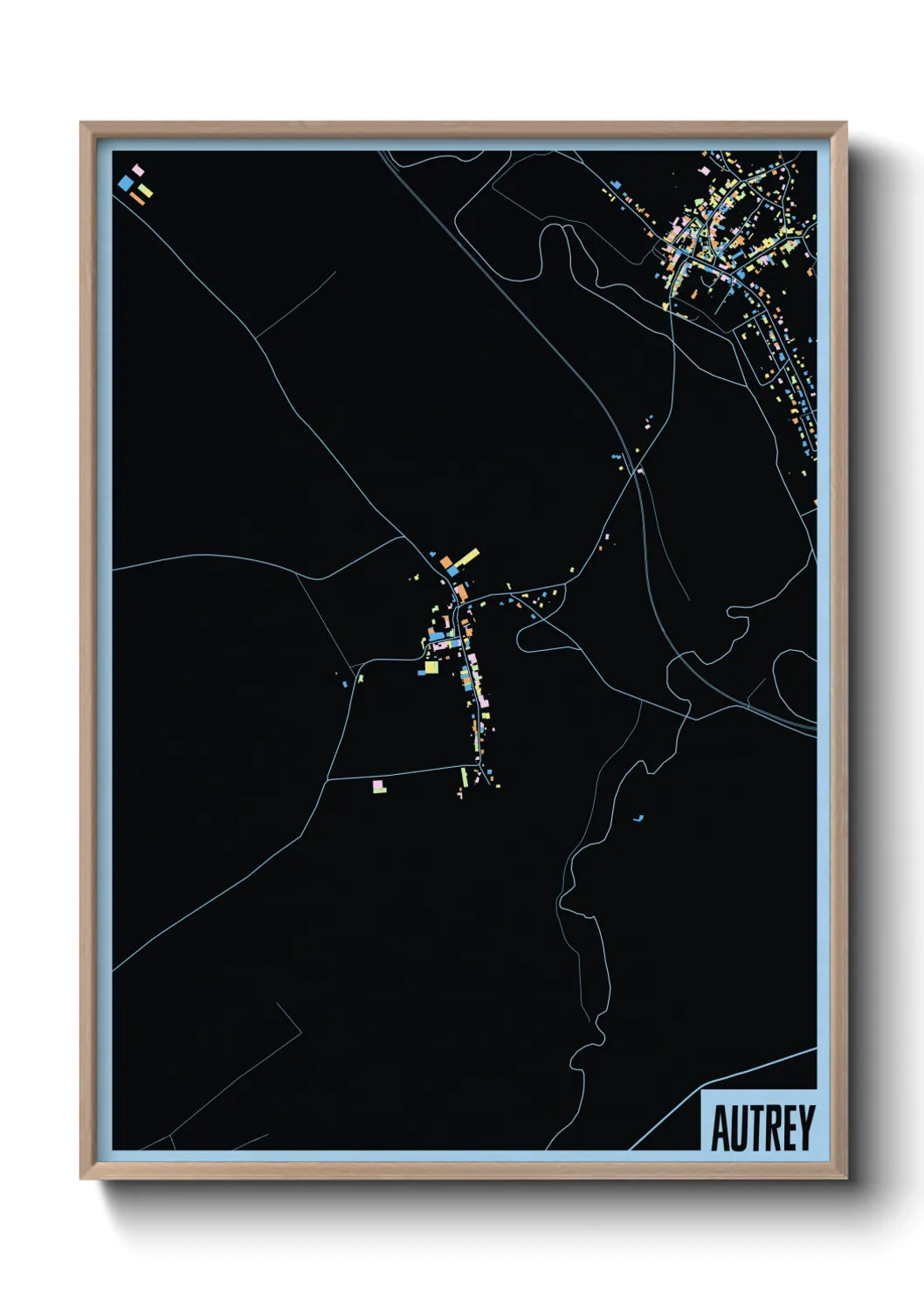 Une affiche de carte sur Autrey