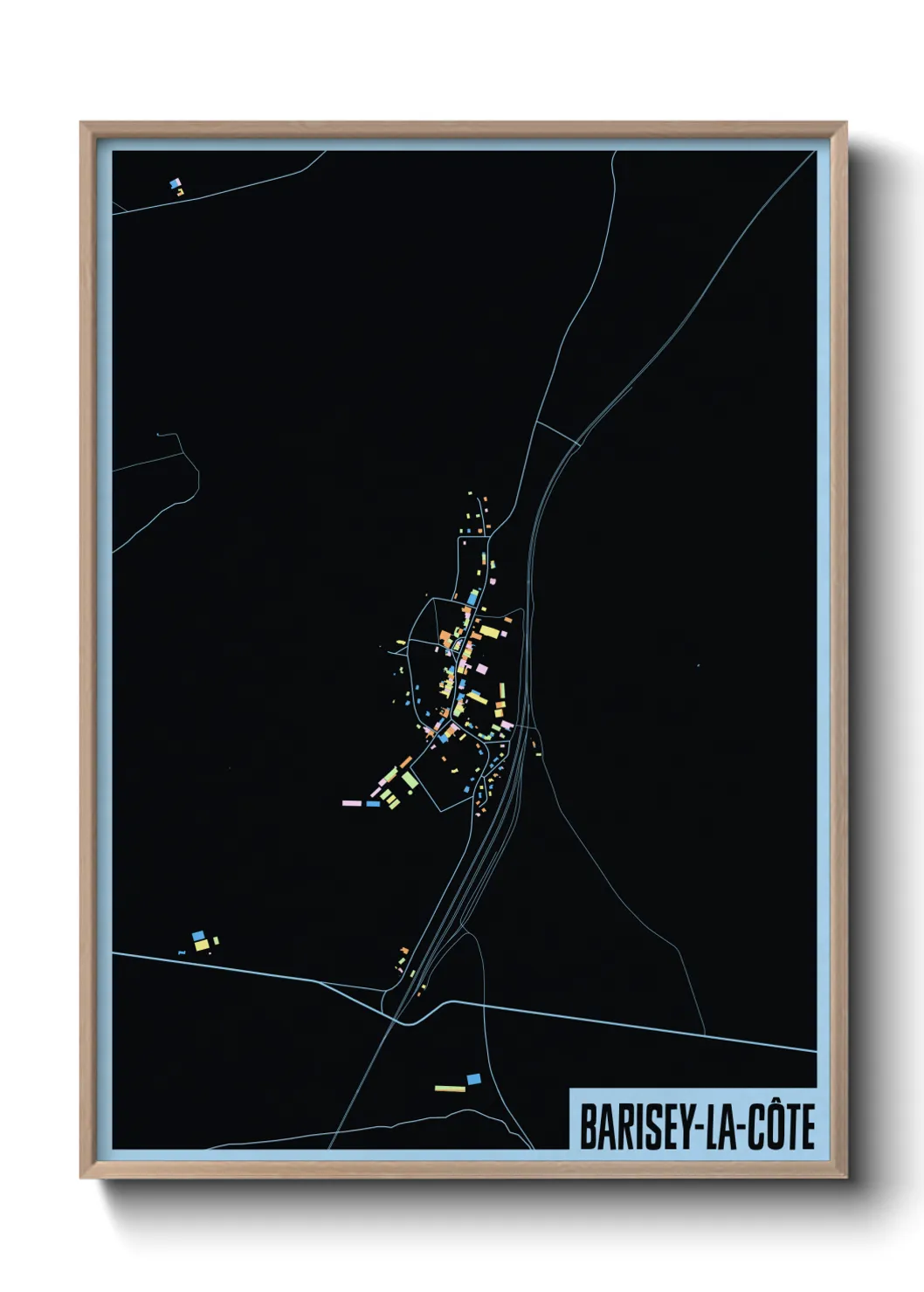 Une affiche de carte sur Barisey-la-Côte