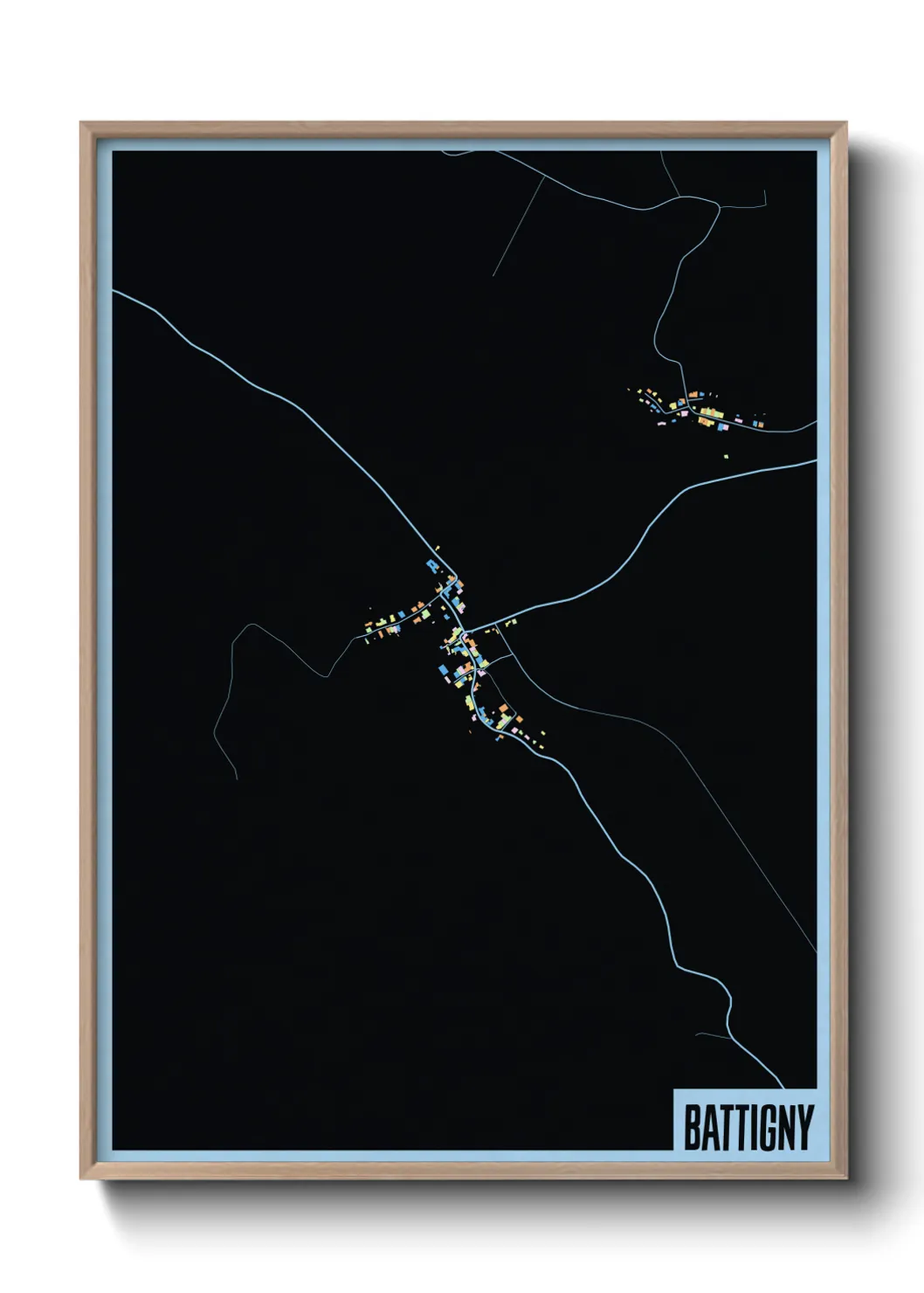 Une affiche de carte sur Battigny