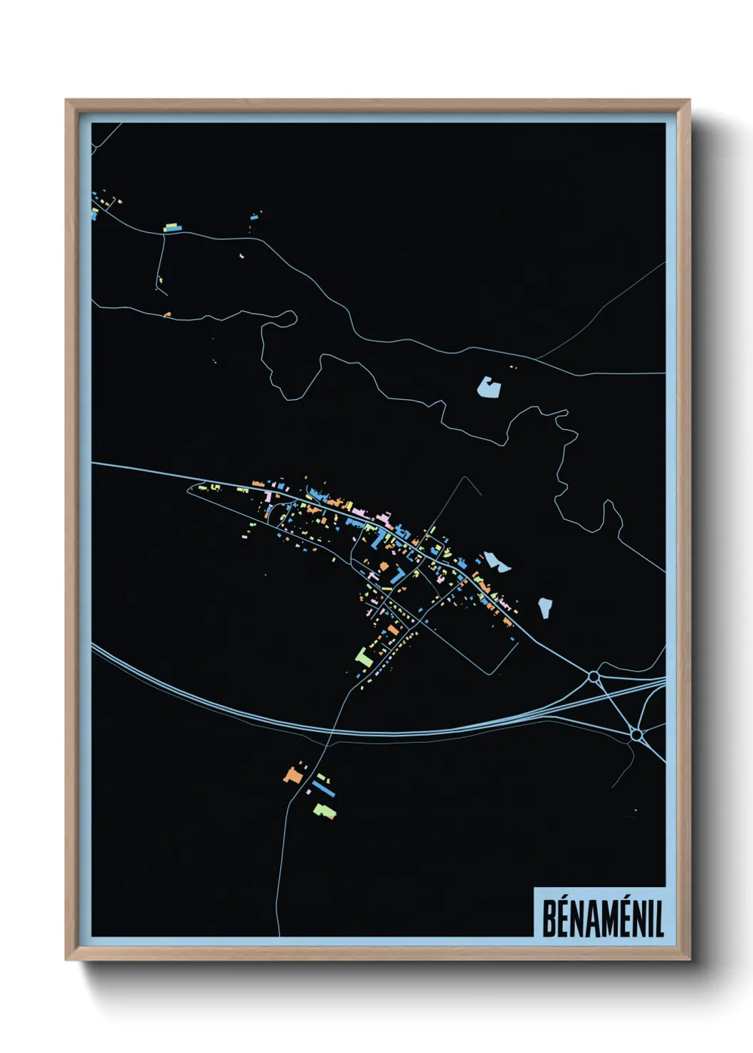 Une affiche de carte sur Bénaménil