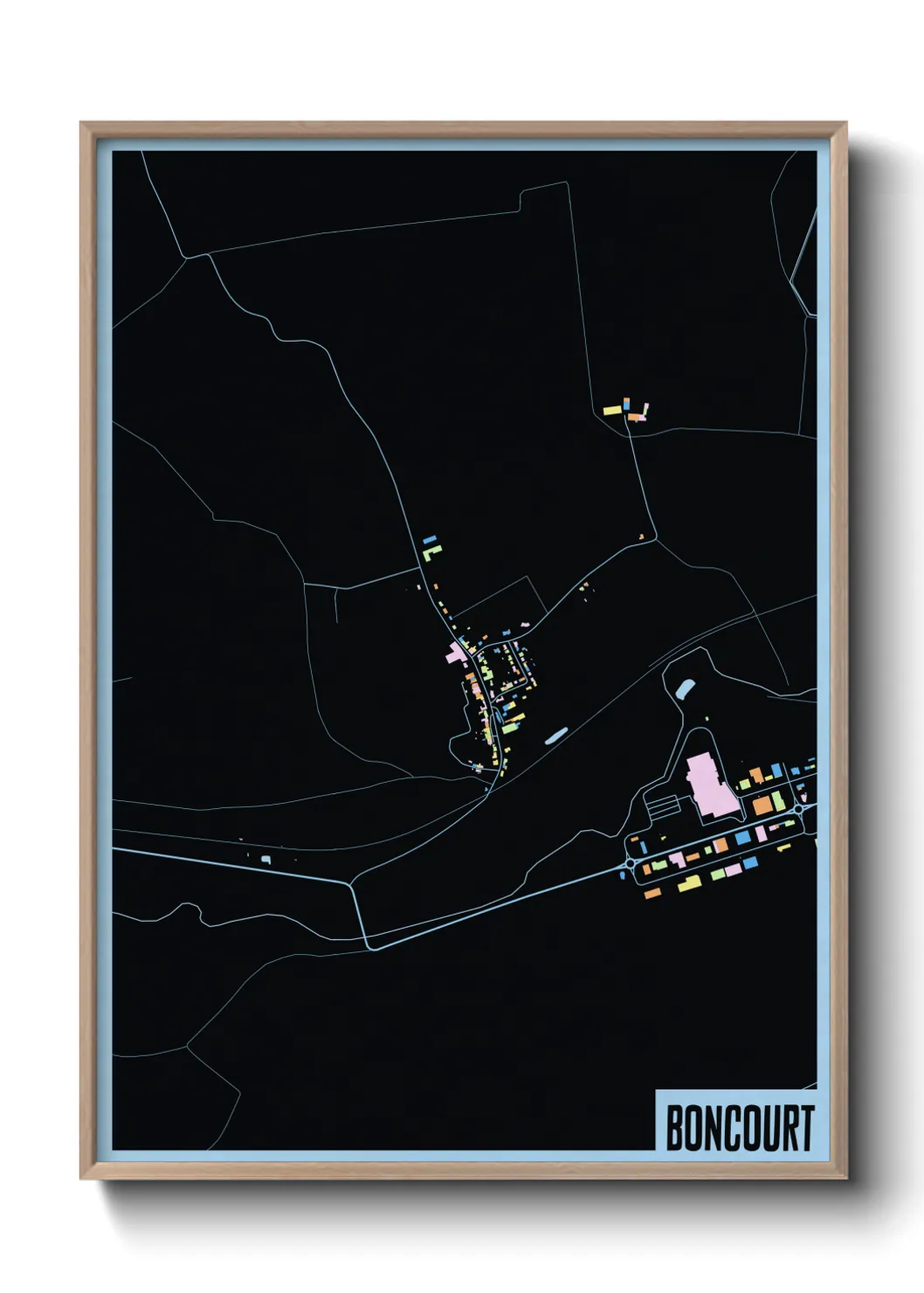 Une affiche de carte sur Boncourt