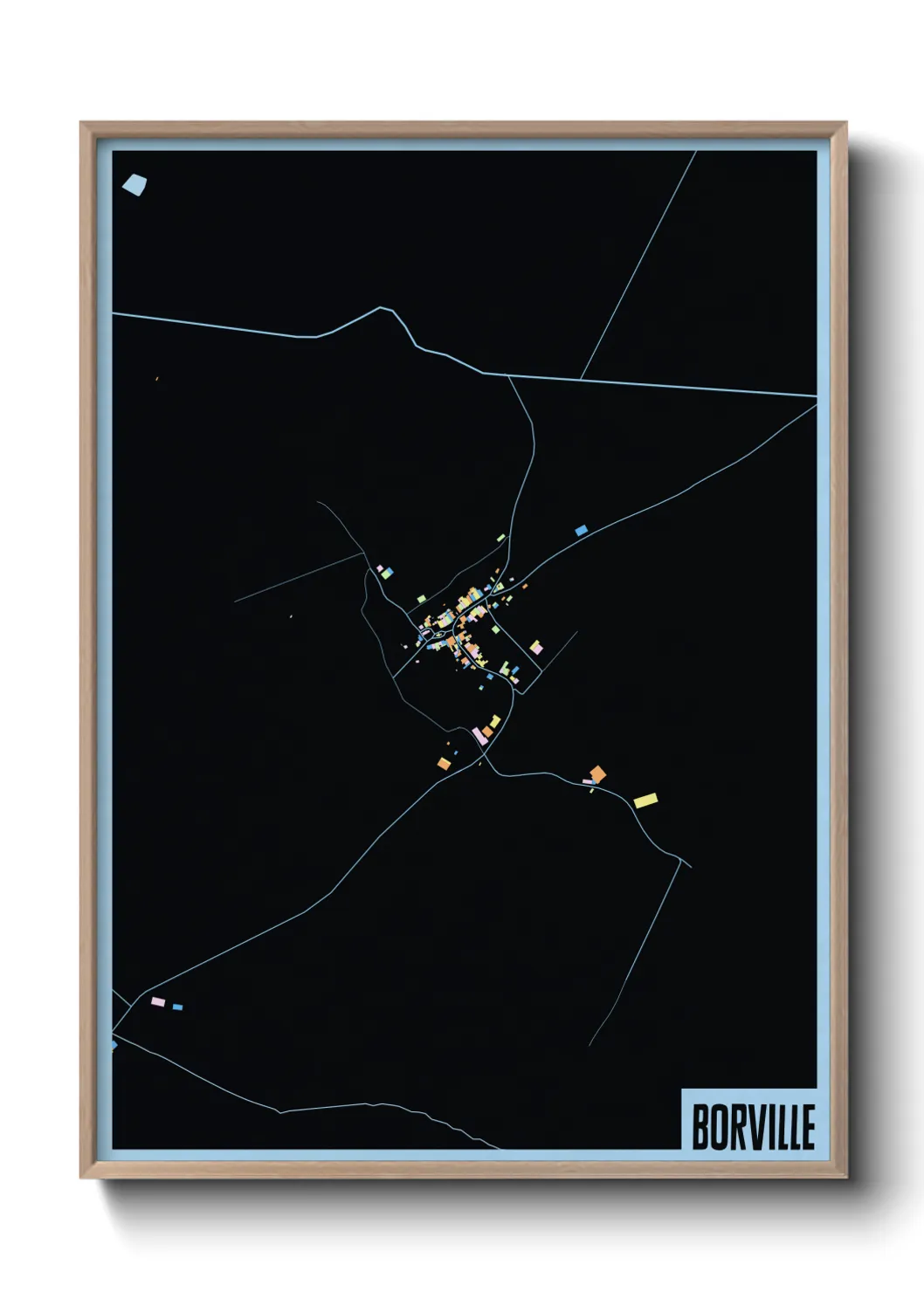 Une affiche de carte sur Borville