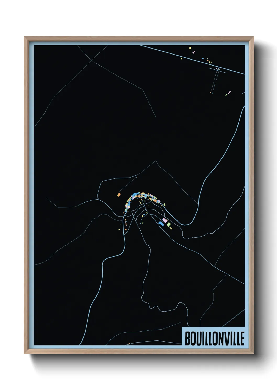 Une affiche de carte sur Bouillonville