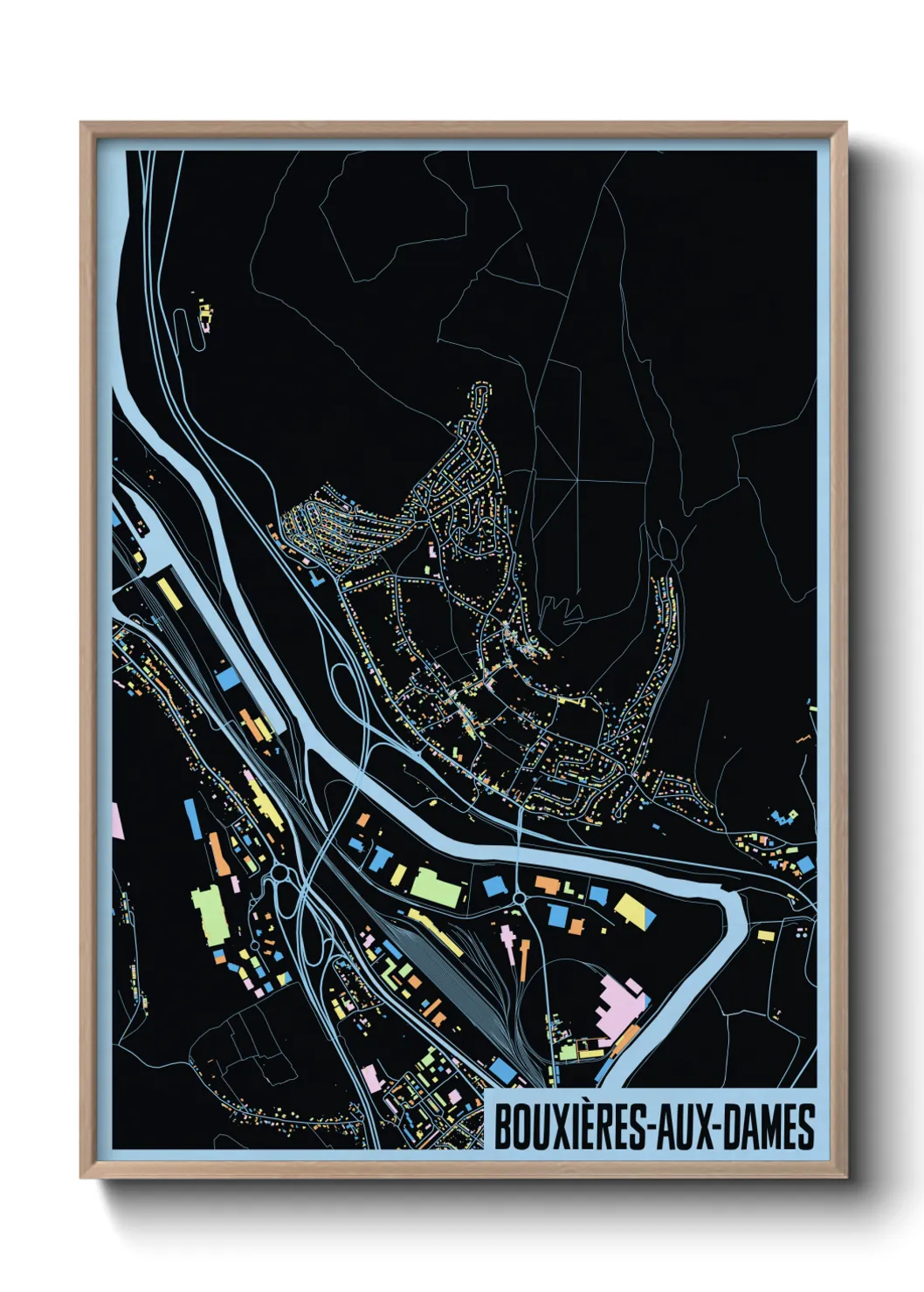 Une affiche de carte sur Bouxières-aux-Dames