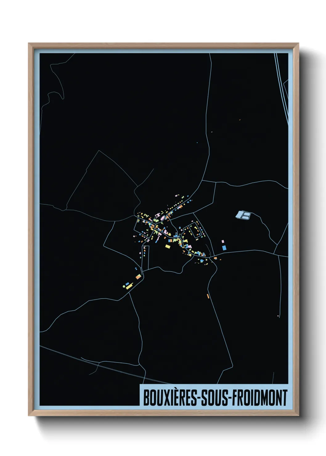 Une affiche de carte sur Bouxières-sous-Froidmont