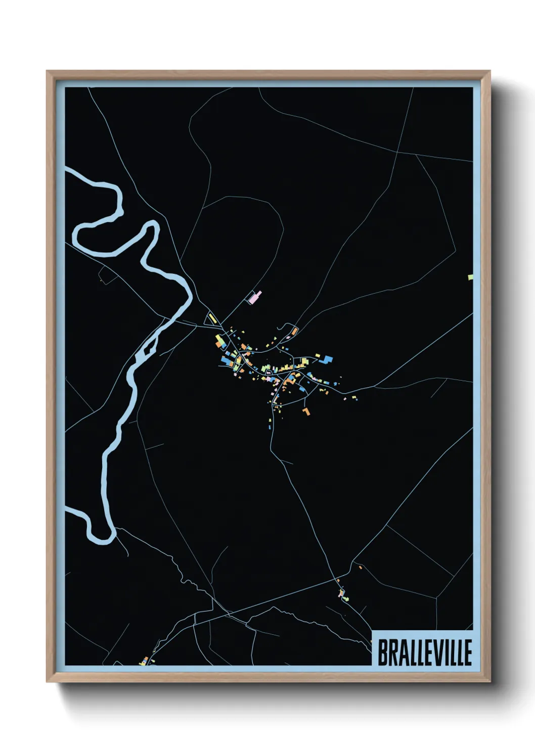 Une affiche de carte sur Bralleville