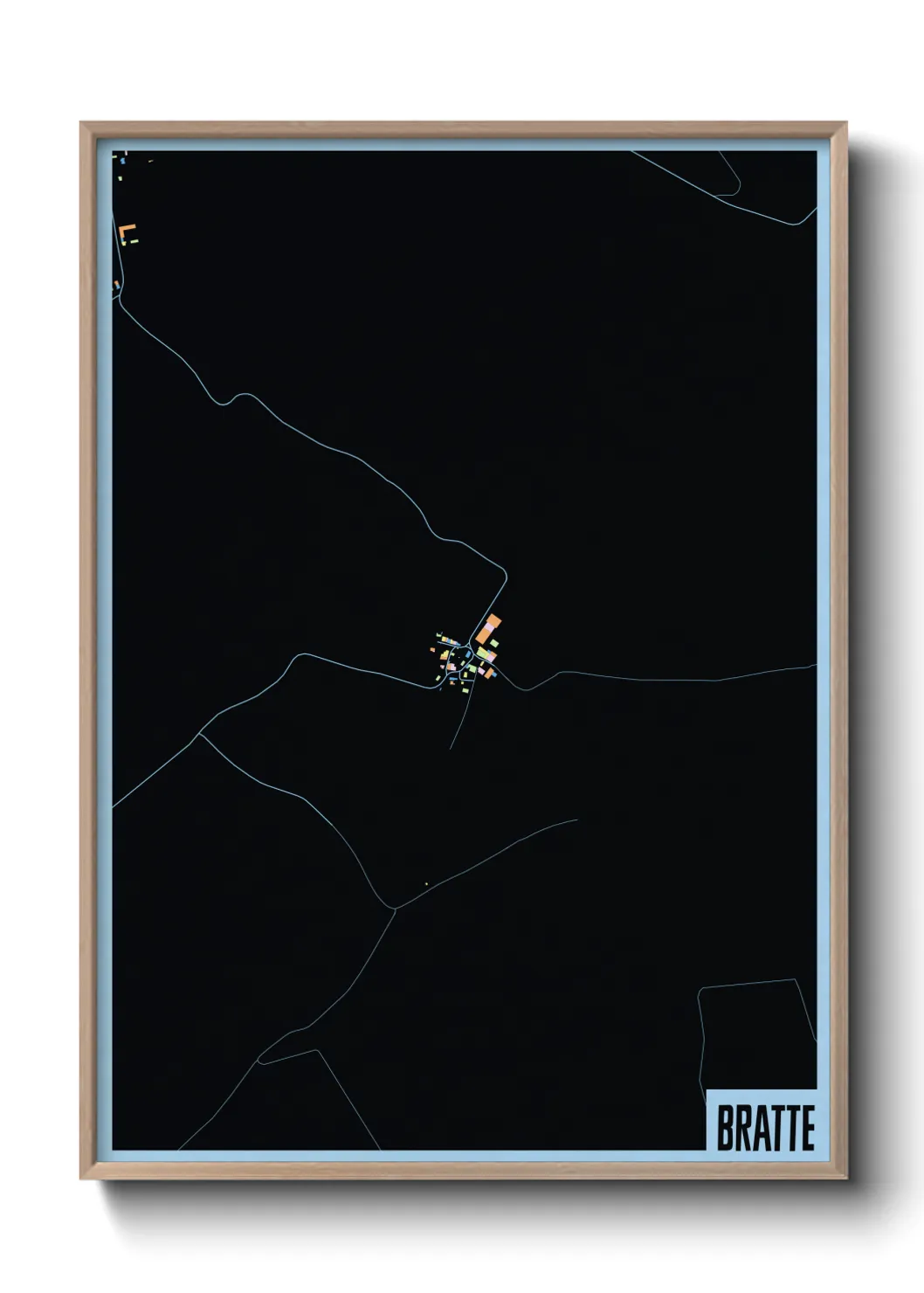 Une affiche de carte sur Bratte