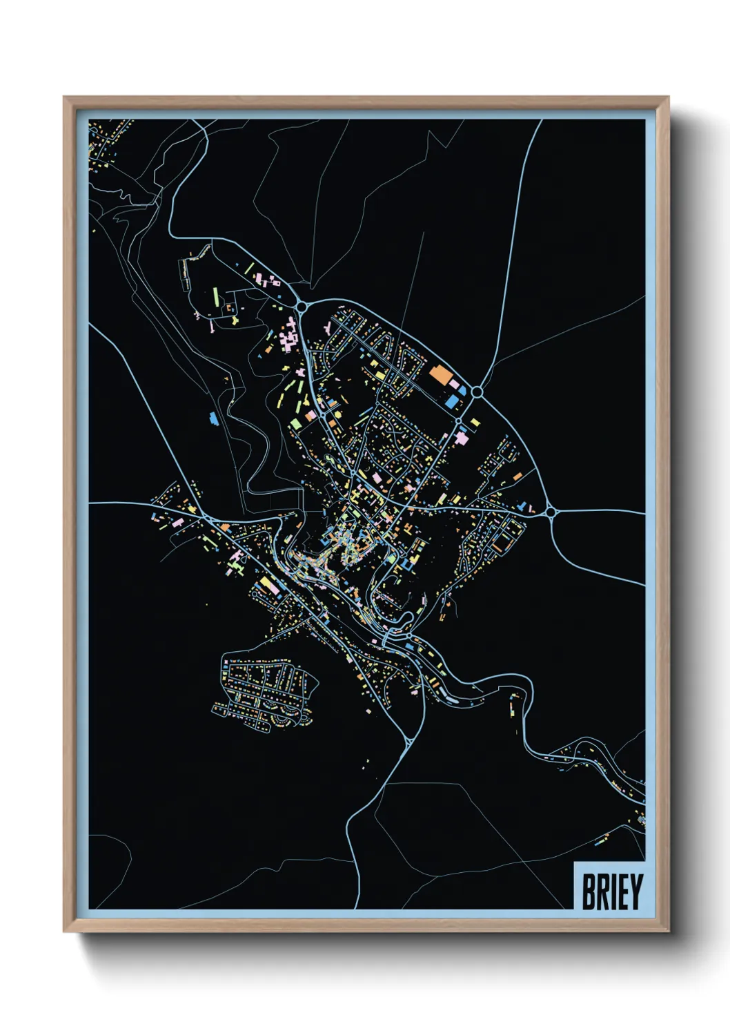 Une affiche de carte sur Briey