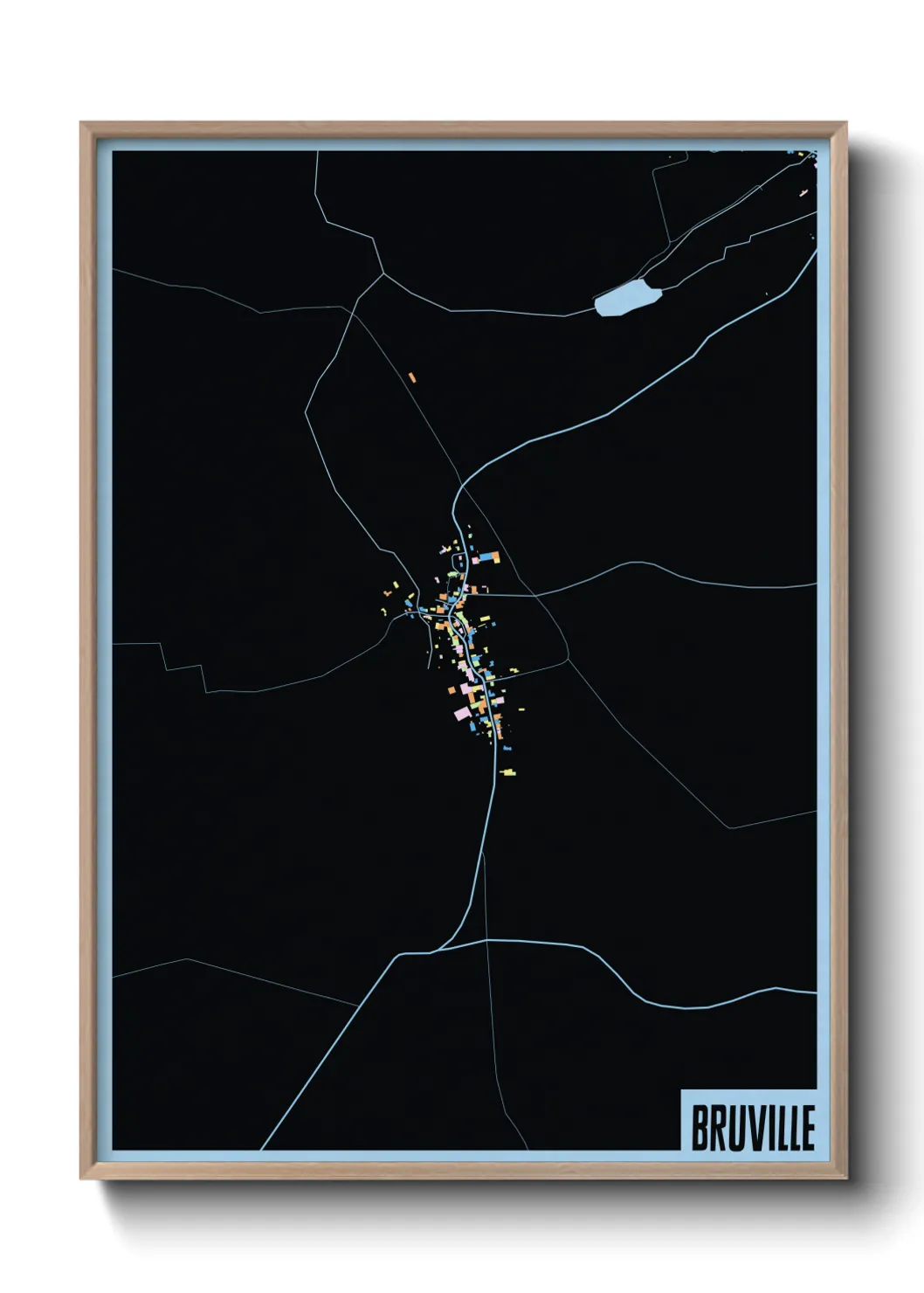 Une affiche de carte sur Bruville