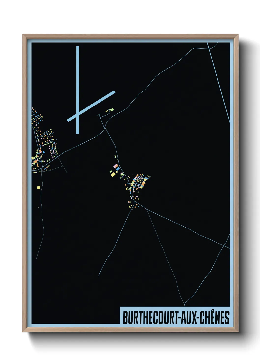 Une affiche de carte sur Burthecourt-aux-Chênes