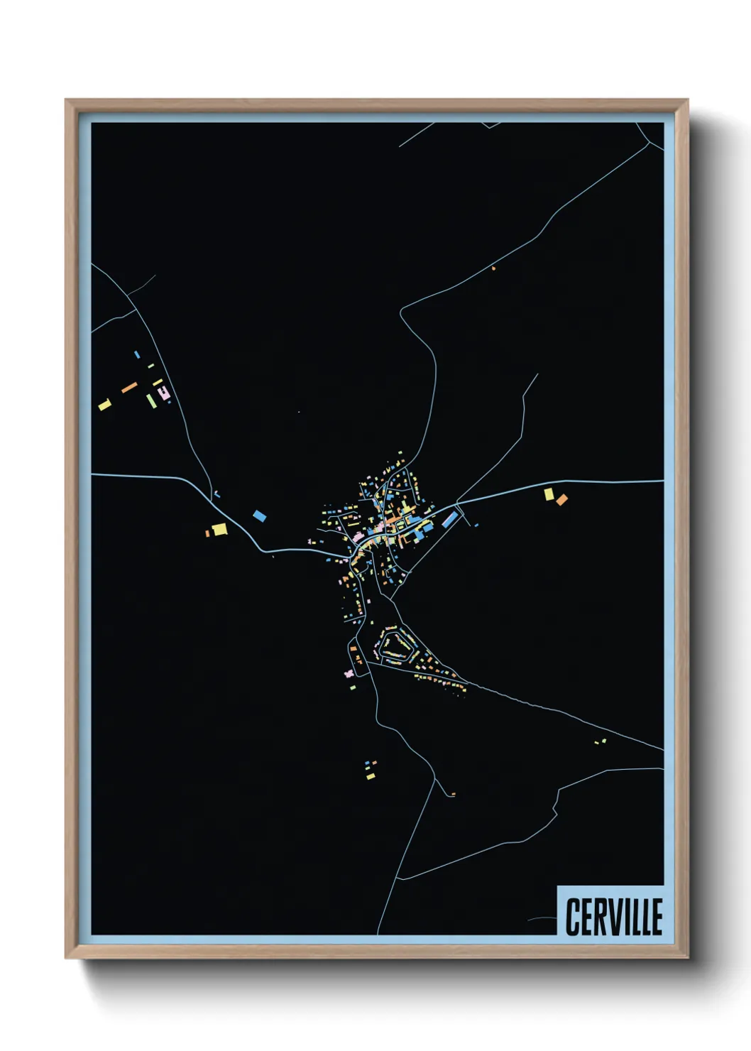 Une affiche de carte sur Cerville