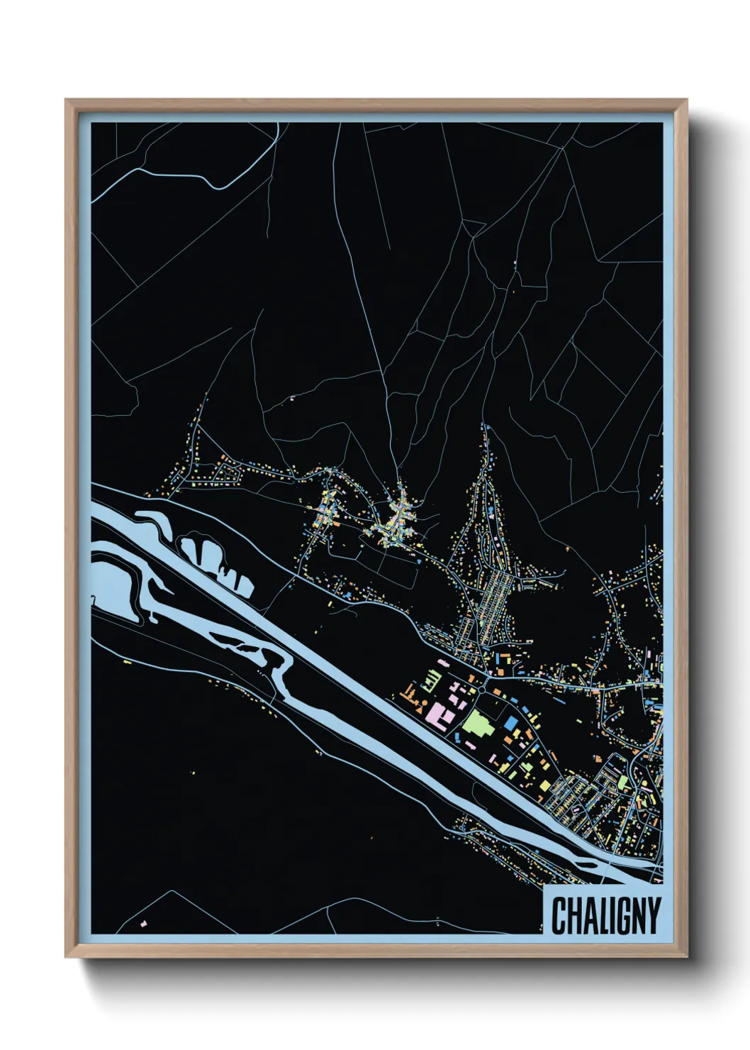 Une affiche de carte sur Chaligny