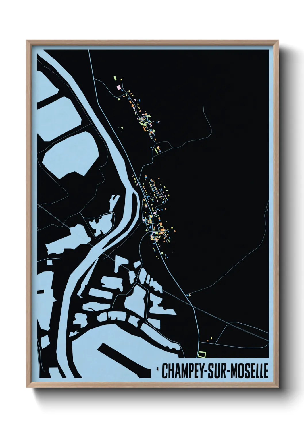 Une affiche de carte sur Champey-sur-Moselle