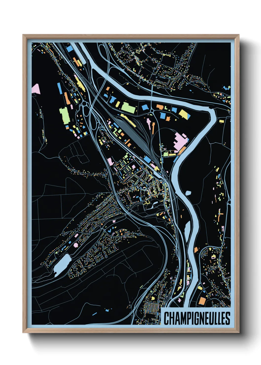 Une affiche de carte sur Champigneulles