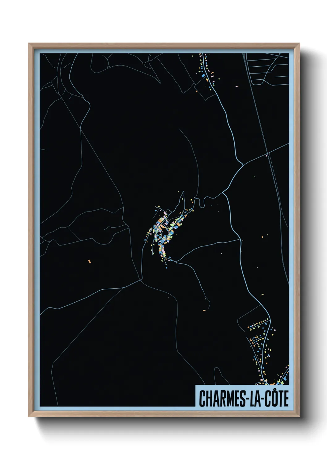 Une affiche de carte sur Charmes-la-Côte