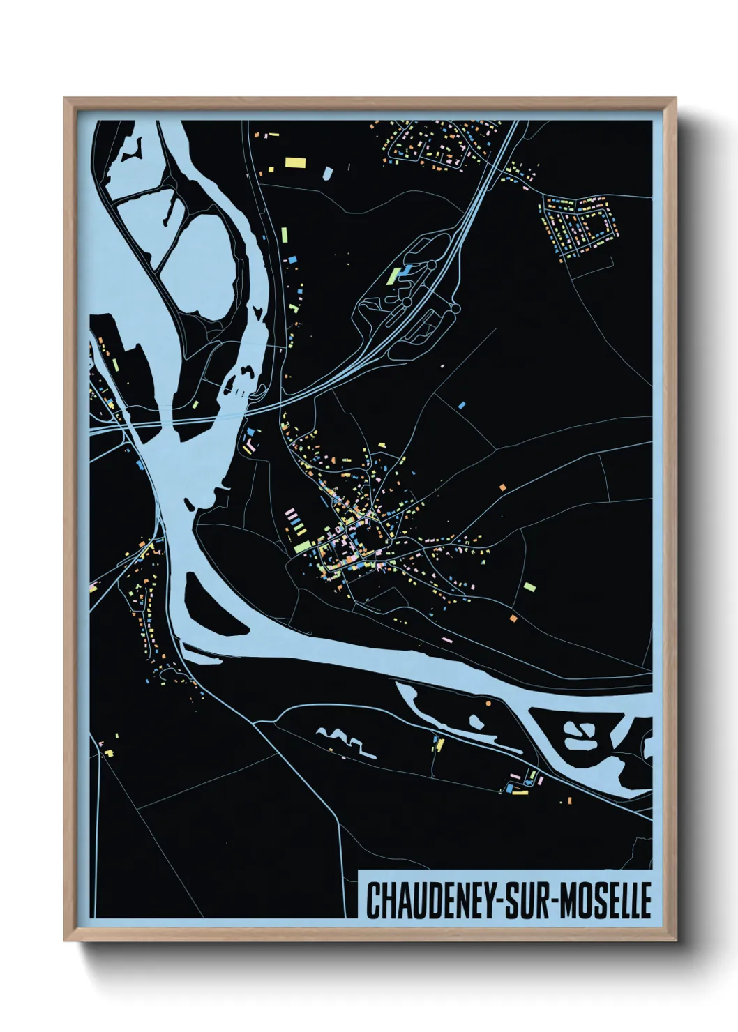 Une affiche de carte sur Chaudeney-sur-Moselle