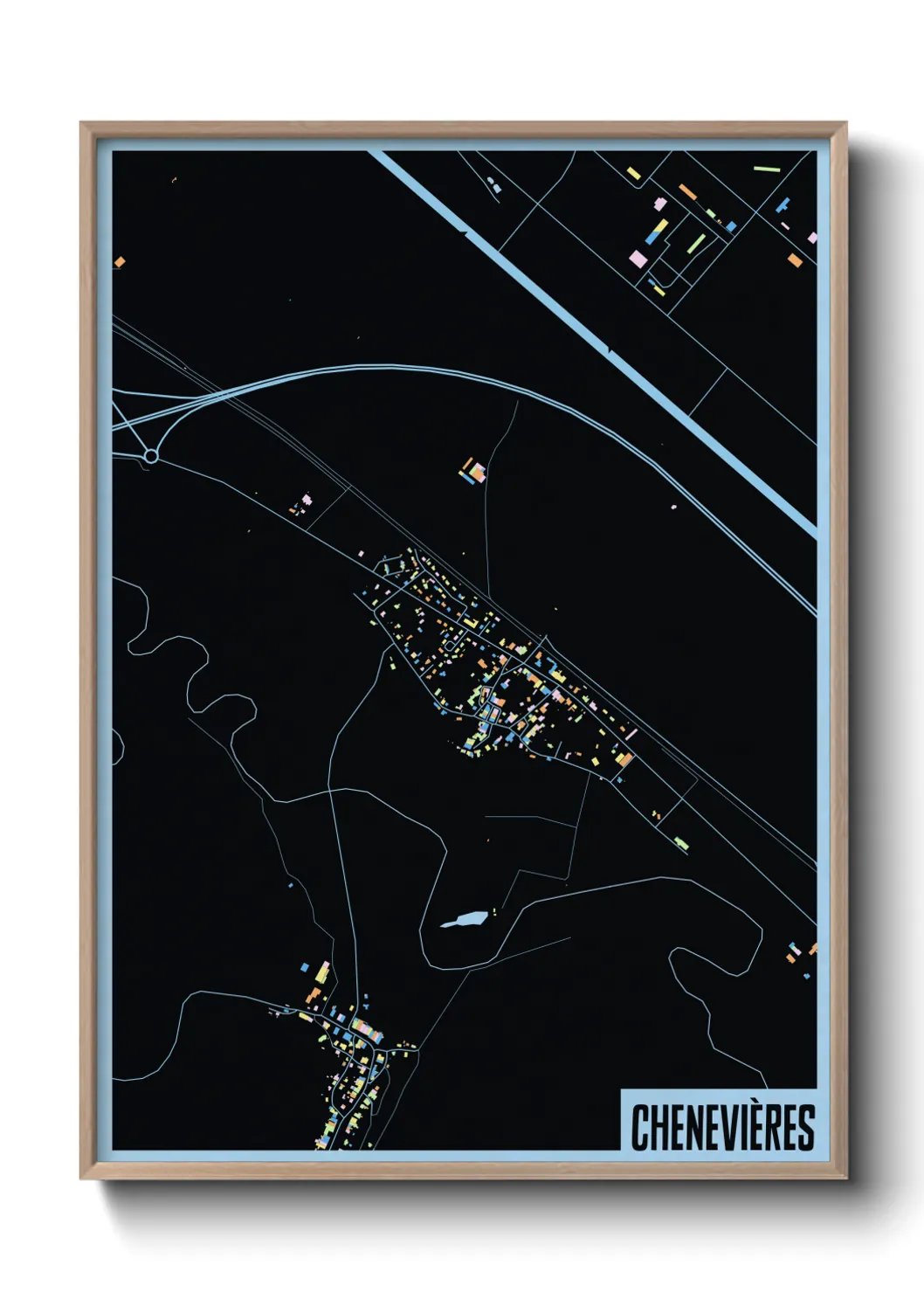 Une affiche de carte sur Chenevières