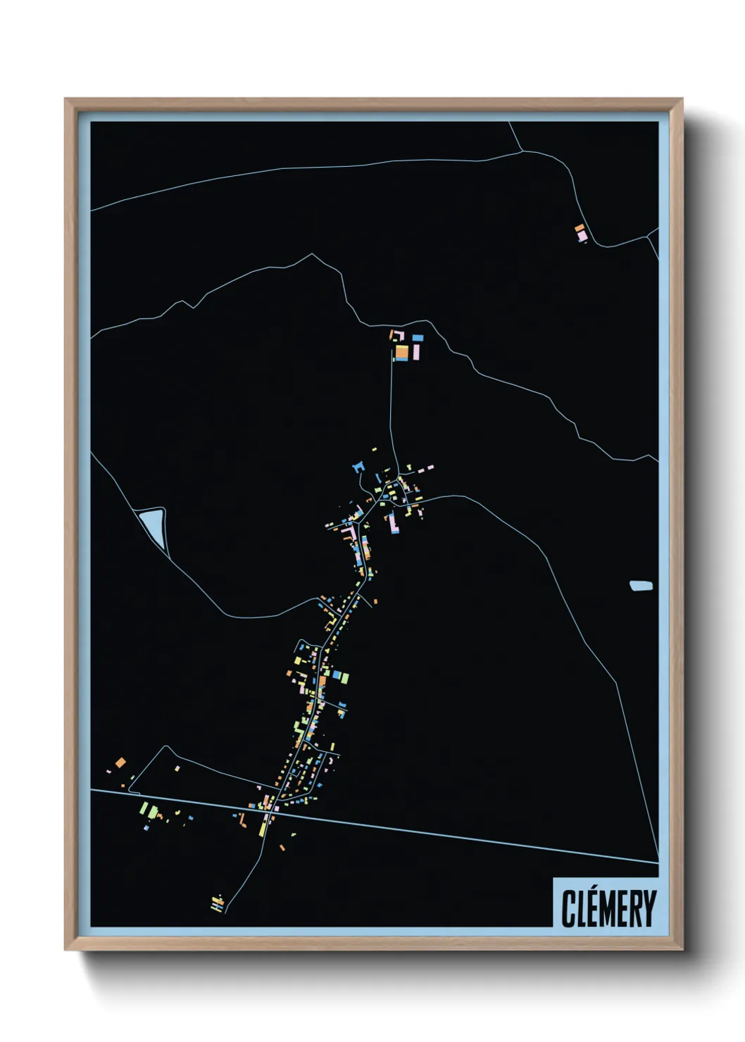 Une affiche de carte sur Clémery