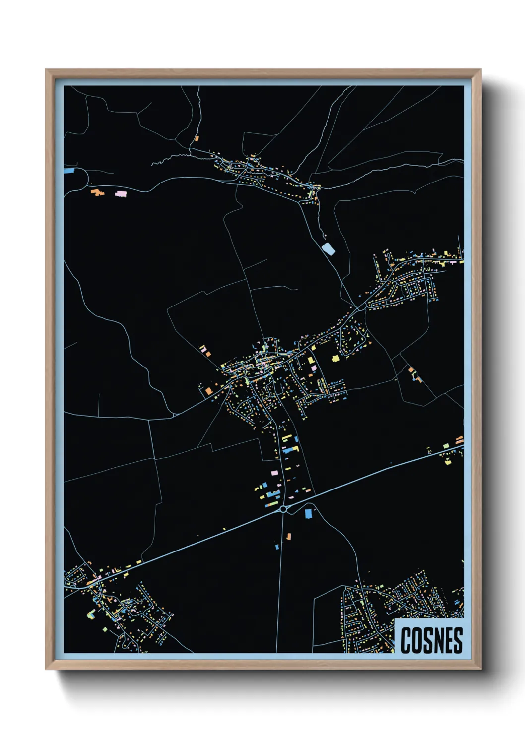 Une affiche de carte sur Cosnes