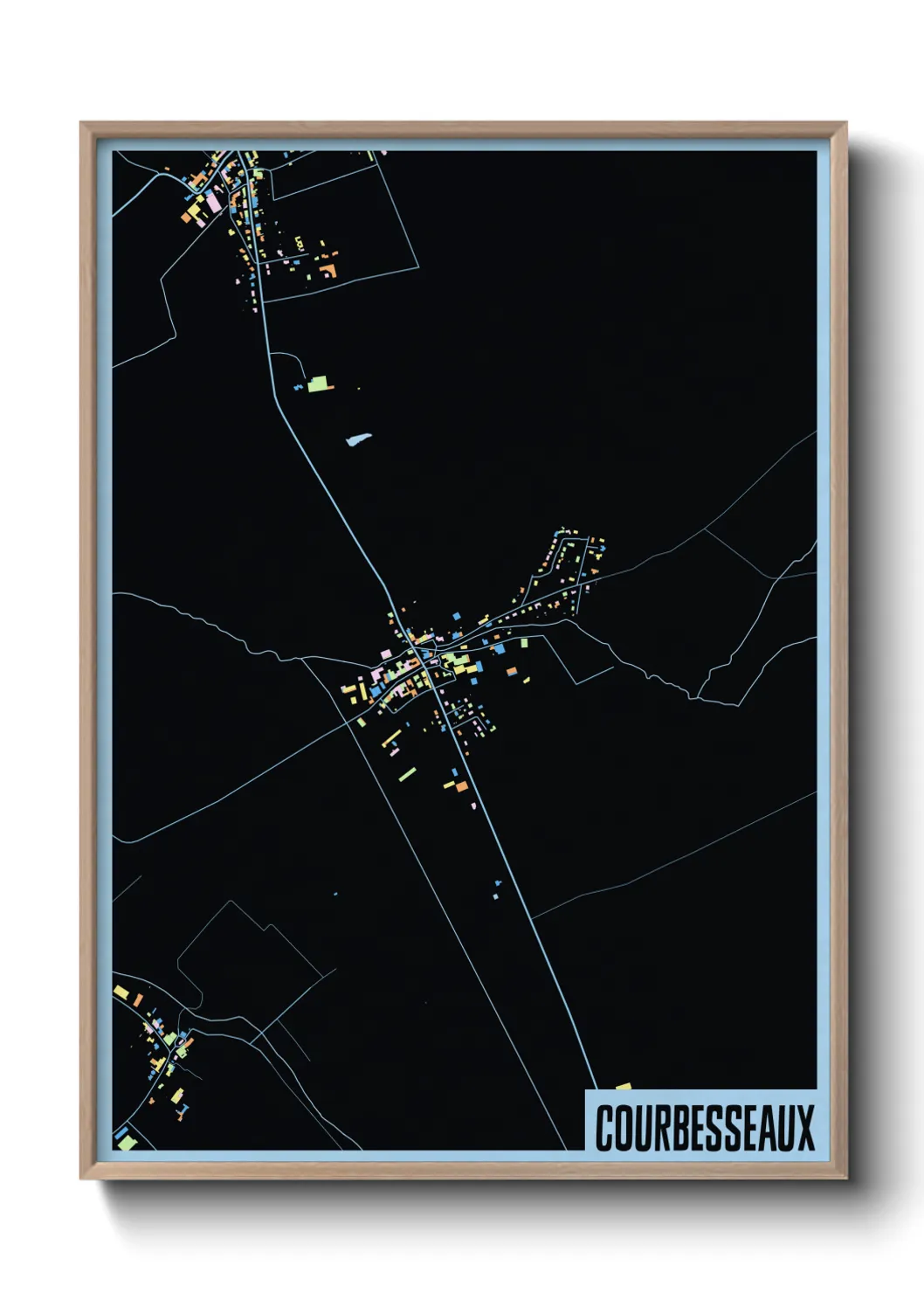 Une affiche de carte sur Courbesseaux