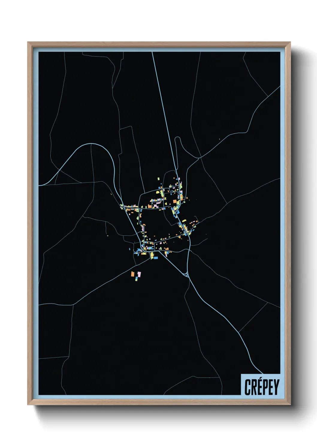 Une affiche de carte sur Crépey