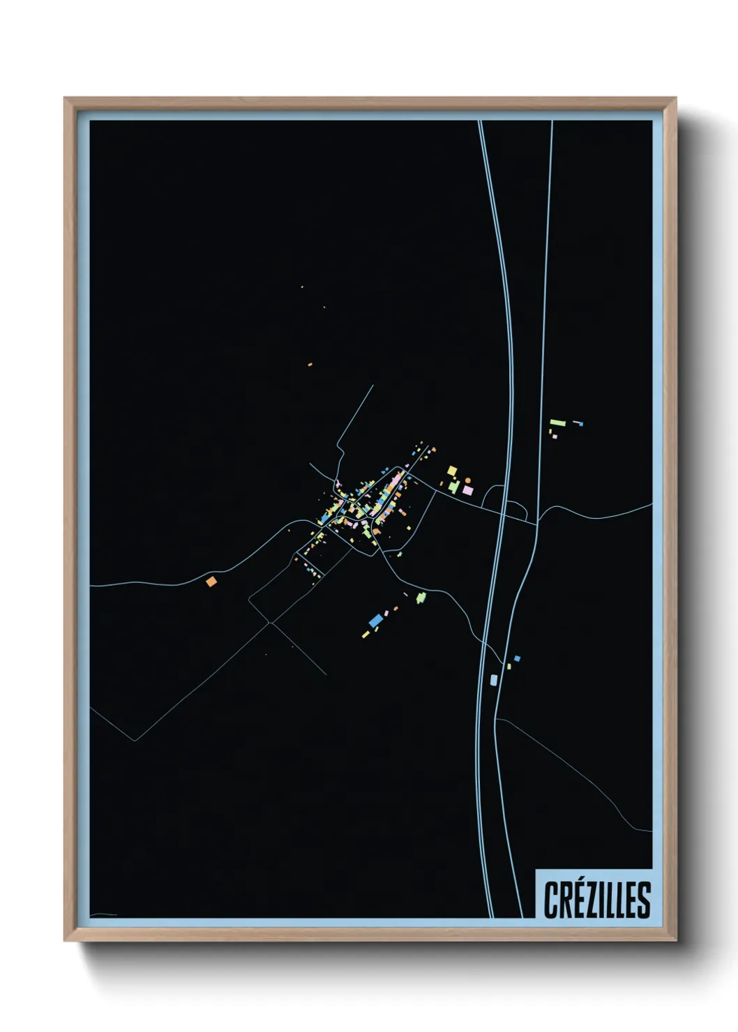 Une affiche de carte sur Crézilles