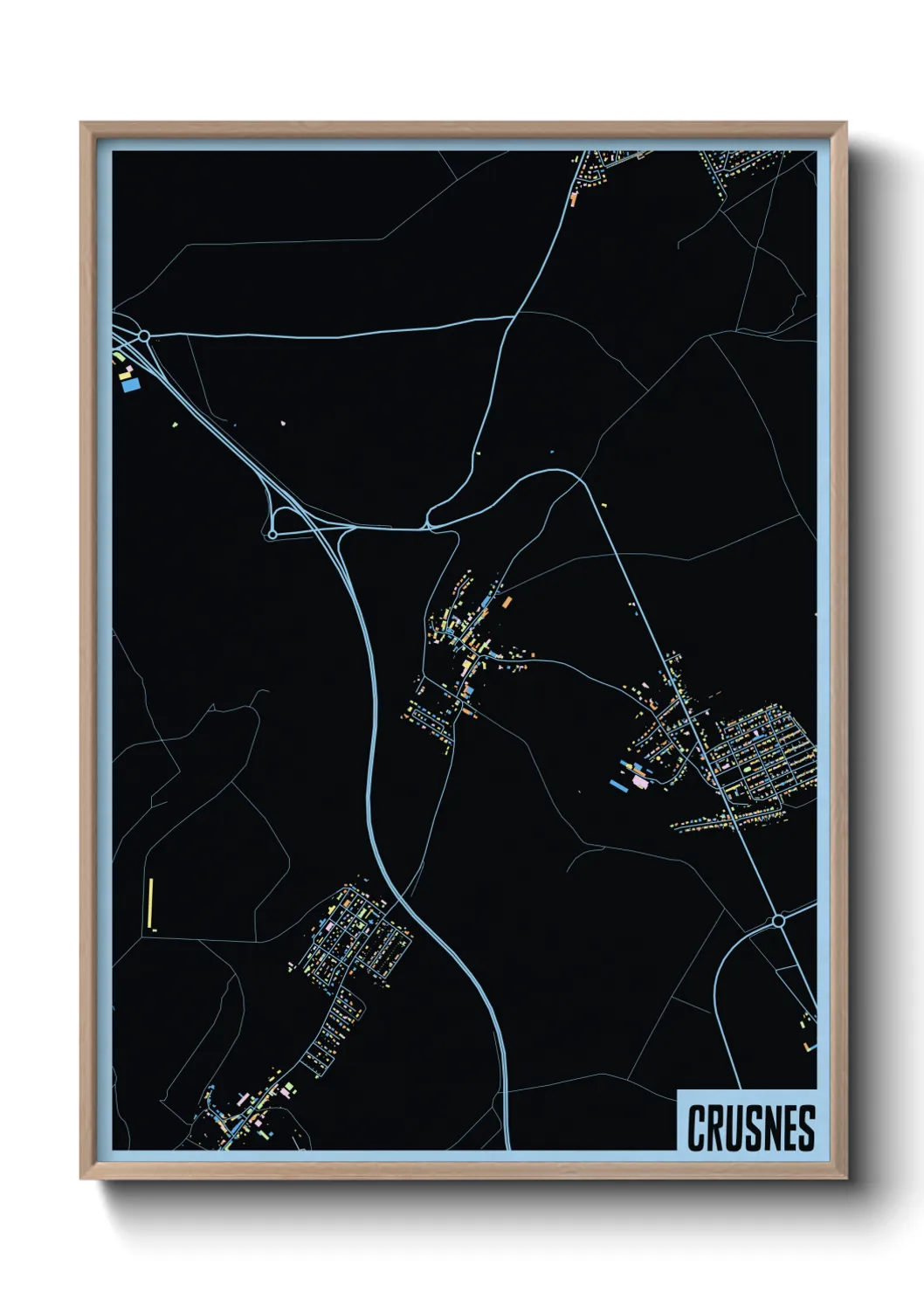 Une affiche de carte sur Crusnes