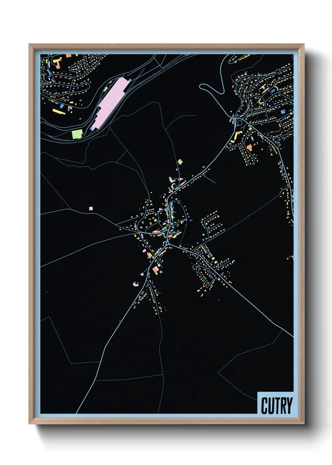 Une affiche de carte sur Cutry