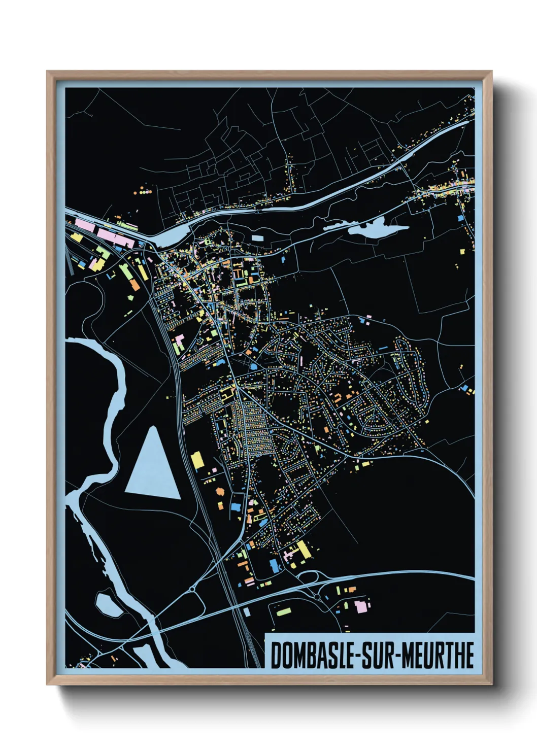 Une affiche de carte sur Dombasle-sur-Meurthe