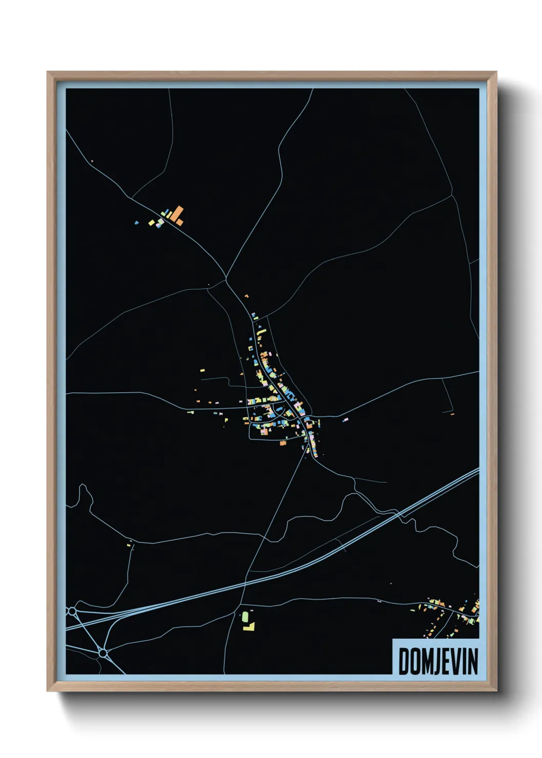 Une affiche de carte sur Domjevin