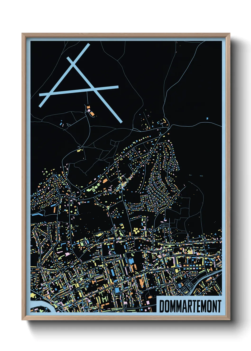 Une affiche de carte sur Dommartemont